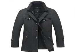 새로운 겨울 양모 코트 슬림 핏 자켓 남성 캐주얼 따뜻한 겉옷 재킷과 코트 남자 완두콩 코트 크기 M4XL 드롭 CJ1912052021685