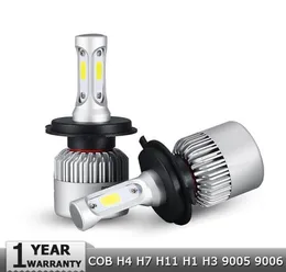 1 par S2 Highdiped Beam Cob Chips H7 LED -strålkastarsatser Auto Head Light H11 Fog Lamps H13 H4 9006 med FAN8521612