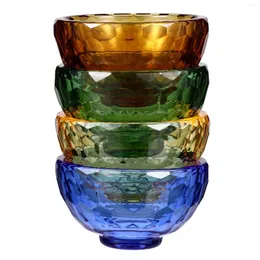 Bowls 4pcs Offering Buddhism Water Bowl Cups Colored For Yoga Meditation Altar Tibetan Supplies 6cm