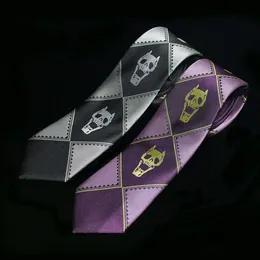 TIE Designer Japanese Jojo Adventure Cos Jiliangji Shadow Skull Black Gray Purple Anime Around Mok6