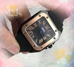 Masculino feminino quadrado romano algarismos arábicos tanque simples dial relógio de quartzo movimento relógio de borracha cinto de silicone casais negócios lazer mergulho relógios presentes