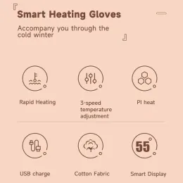  Xiaomi YouPin El Sıcak Eldivenleri Sıcaklık Kontrolü Şarj Edilebilir Eller Isıl Kış Kış Kendi Kendine Isıtma Elektrikli Eldivenler Daha sıcak