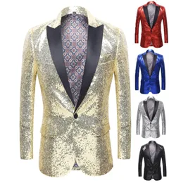 I più nuovi uomini di moda Paillettes Blazer Party Show Elegante vestito solido Blazer Business Wedding Party Giacca da esterno Top Camicetta 4545705