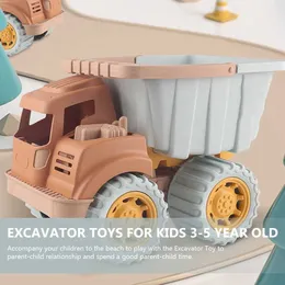 Spela vatten sand roliga leksaksleksaker lastbil barn grävmaskin bil konstruktion strand sandlåda fordon dumpning grävning fordon traktor mini 240403