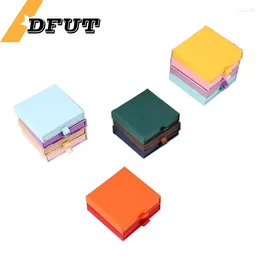 Gift Wrap 1/3/5 Pcs 8/10x1.7cm Thin Kraft Paper Drawer Jewelry Packaging Box Greeting Card Necklace Bracelet Package Case Boxes