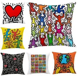 Pillow Graffit Cover Street Malowanie sztuki Dekoracja rzucania osobowości poduszka 45 cm