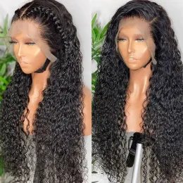 Peruklar yeni ön dantel peruk kıvırcık insan saç perukları siyah kadınlar için insan saçı su dalgası dantel kapanma peruk hd derin dalga dantel frontal peruk