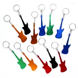 Keychains 60st Guitar Bottle Opener Keychain Shaped Key Ring Keyring Metal Electric