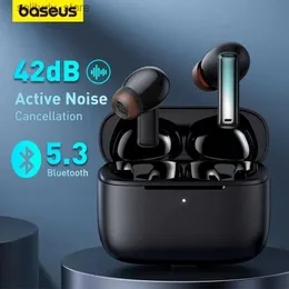 Cell Phone Earphones Baseus Bowie M2 ANC wireless earphones 42dB noise cancellation Bluetooth 5.3 TWS 4 microphones ENC high-definition call 30H Playtime Q240402