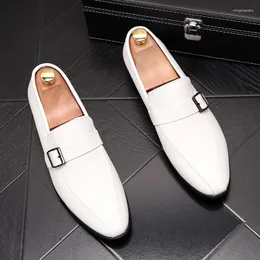 Casual skor sommar för män andas svart vit sko affär bröllop formell klänning äkta läder loafers chaussure homme