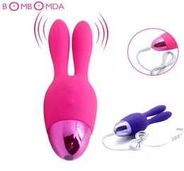 Silicone spinta vibratore del coniglio impermeabile rotante vibratore del vibratore G Spot stimolatore del clitoride Eroti giocattoli adulti del sesso per la donna Y18312913