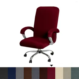 Chair Covers Milk Silk Elastic Thickened Study Gaming Office Staff Computer Swivel Cover Stretch Rotating Zipper Armchair Slipcovers