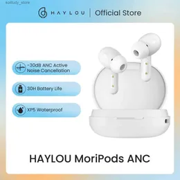 携帯電話イヤホンHaylou Moripods ANC Bluetoothヘッドフォンv5.2 TWSワイヤレスヘッドフォンタッチコントロールヘッドフォンアンドロイド電話スポーツヘッドフォンQ240402