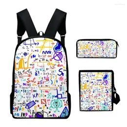 Rucksack Jugendliche Wissenschaft Physikalische Chemie Formel 3D-Druck 3 Stück/Set Reisetaschen Laptop Tagesrucksack Umhängetasche Federmäppchen