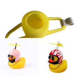Upgrade 2023 Car Interior Broken Wind Small Yellow Duck With Helmet Airscrew Cute Wind-Breaking Duck Cycling Decoration Ornament