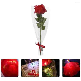 Decorative Flowers Glowing Rose Realistic Fake Decor Flower Valentine's Day Arrangement Artificial Mom Gift
