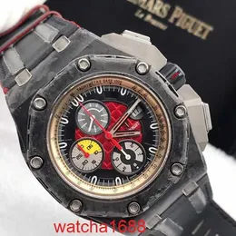 AP Wrist Watch Montre Royal Oak Offshore Series Forged Carbon Black Ceramic Titanium 26290io Limited Edition Automatisk mekanisk herrklocka