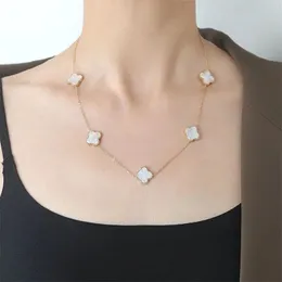Designer -Halskette Schmuck vier Blattklee Halskette zehn Blumenheize Pendellende Mutter der Perle für Frauen Damen Valentinstag Verlobungsgeschenk Weihnachten