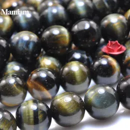 Loose Gemstones Mamiam Natural A Hawk's Eye Beads 10mm Smooth Stone Diy Bracelet Necklace Jewelry Making Gemstone Accessories Gift Design
