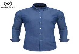 Camisa jeans masculina blusas 2020 vestido camisas casuais social masculino fino ajuste camisas para homens chemise longue tamanho grande erkek gomlek6203148