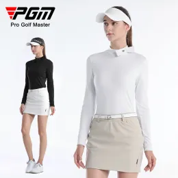 셔츠 PGM 여성 골프 언더 레이 긴 소매 T 셔츠 스포츠 패브릭 바비 넥타이 패션 스포츠웨어 YF616