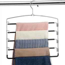 Hangers Pants Non Slip Multi-Layer Swing Arm Hanger Stainless Steel Space Saver Closet Storage Organizer