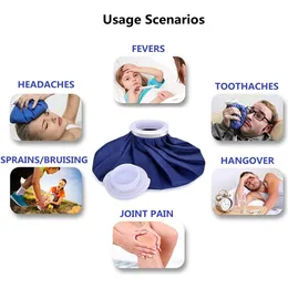 Reusable No-Leak Ice Bag Hot Water Bag with Wrap Bandage Hot & Cold Therapy for Headache Sports Injuries Pain Relief