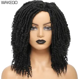 Perucas de 12 polegadas Faux Locs Crochet Hair Wigs com dreadlocks de extremidade encaracolada Twist Hair Wigs 1b 27 30 Bug 4 Cores peruca sintética de alta qualidade