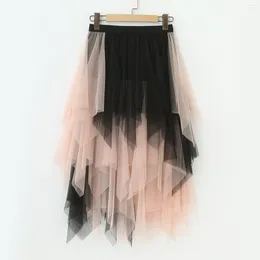 Юбки для женщин. Женская длинная осенняя юбка Майяра. Элегантная высокая талия в стиле пэчворк. Цветная хлопковая накидка для коктейльной вечеринки.