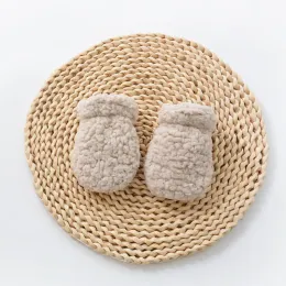 Luvas de lã de luvas recém-nascidas para crianças mais quentes de mão de mão mais quente bebê arranhado mitten menina luvas de dupla camada 0-1y