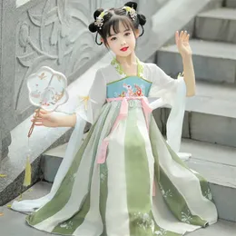 2023 Girls in stile Hanfu Cinese Super Fairy Summer Dress Children Ancient Dance Costume Girl tradizionale 240321