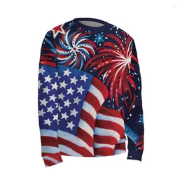 Hoodies masculinos unissex roupas bandeira americana moletom 3d impresso colorido fogo de artifício manga longa streetwear tripulação pescoço puxar