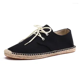 Casual Shoes Man Canvas Insole Fisherman Light Ethnic Style Men Espadrille Flats Summer Driving