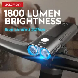 Lichter GaCiron V9D1800 Scheinwerfer 1800 Lumen Fahrrad vordere Licht wasserdichte USB -Wiederaufladung 6700 mAh Fahrradlichtzubehör