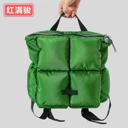 Niszowy plecak na kratkę z stylową i minimalistyczną bawełnianą torebką i dużą pojemnością na zewnątrz plecak 240402