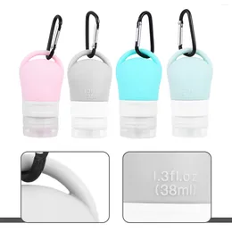 Garrafas de armazenamento 4 Pcs Silicone Bottle Shampoo Travel Set Recarregável Sub Embalagem