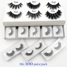 100pairspack visofree 3D 가짜 밍크 속눈썹 메이크업 자연 가짜 도매 속눈썹 벌크 maquillaje faux cils 240318