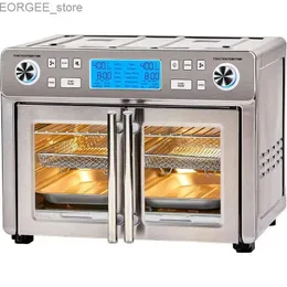 Air Fryers Emeril Lagasse Dual Zone 360 ​​Air Fryer Oven Combination med French Door 25 Qt Super Large Family Size Måltid kan serveras i Y240402
