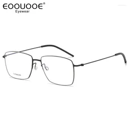 Óculos de sol quadros 56mm homens puro titânio óculos parafuso livre designglasses quadro miopia óptica prescrição progressão estilo de negócios