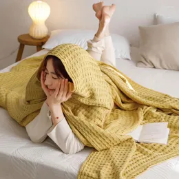 Одеяла одинарное и двойное хлопковое полотенце, одеяло, кондиционер, ворс, тонкий для кроватей, летняя прохлада