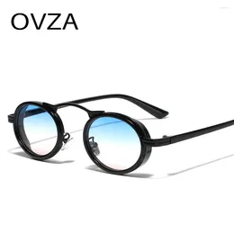 نظارة شمسية Ovza Fashion Steampunk Men Punk Women Women Designer Retro Round Round S088