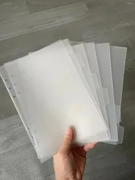 5pcs Binder Cepleri 6 Ring Defter Bölme Sayfası için Fermuar Klasörleri Su Geçirmez PVC Yaprak Belge Dosyalama Çantası