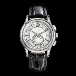 Мужские часы с автоматическим механизмом 240, 40 мм, часы с сапфировым стеклом, многофункциональные часы с хронографом, супер-роскошный водонепроницаемый кожаный ремешок