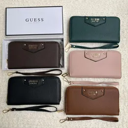 Guessn Designer Wallets Are on Sale and Prices Soaring Foreign Trade Europe America Simple Fashionable Long Wallet Document Bag Solid Color Large Capacity bag