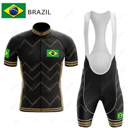 Brasilienteam Radsport Jersey Set 2023 Mann Sommer MTB Race Cycling Clothing Kurzärmeles Mountainbike Outdoor Reitrad Uniform