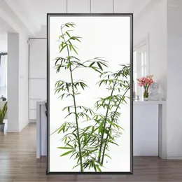 Naklejki okienne Bamboo Wzór prywatności Szklany Film Bez kleju do drzwi Dekoracyjne naklejka Słońce Blokowanie statycznego matrycy Flim