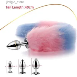 عناصر الجمال الصحية الأخرى ERIC Products Clining Color Fox Tail Anal Plug BDSM Prondish insus texpuser diffuser diffuser roleplaying flirtatious baytulation y24040