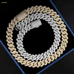 2023 Mossanite Hip Hop 925 Sterling Silver Cuban Necklace Jewelry Iced Out 12-14mm Moissanite Cuban Link Chain