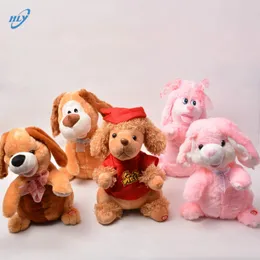 Producent Bezpośrednia sprzedaż pies elektrycznego ruchomy ucha muzyka Rabbit Childrens Plush Doll Toy Prezent 240321