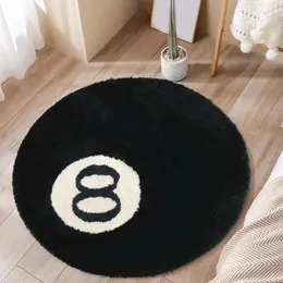 Carpets Halloween 8 Ball Rug Indoor Spooky Christmas Gift Accent Round Tufting Soft Horror Movie Mat Home Decoration Supplies